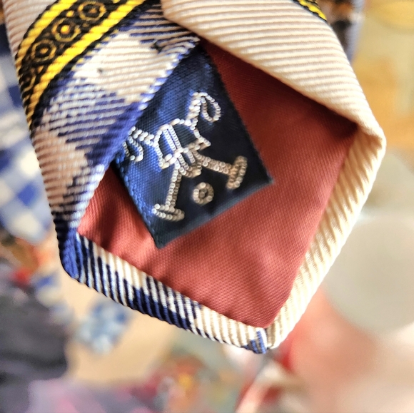 80s POLO Ralph Lauren Preppy HTF Fox Hunt HORSES Plaid Wide Collector Neck Tie - Picture 11 of 13